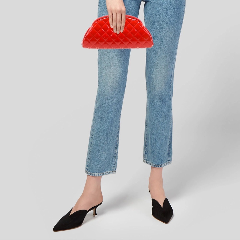 CHANEL Red Patent Timeless Clutch - Picture 6 of 6